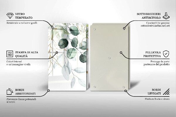 Főzőlap védő üveglap Festett növények