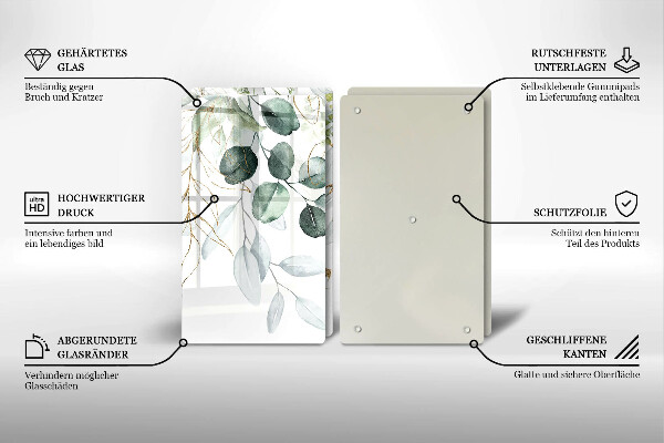 Főzőlap védő üveglap Festett növények