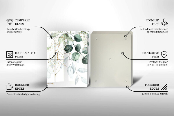 Főzőlap védő üveglap Festett növények