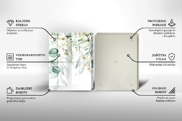 Főzőlap védő üveglap Akvarell növények