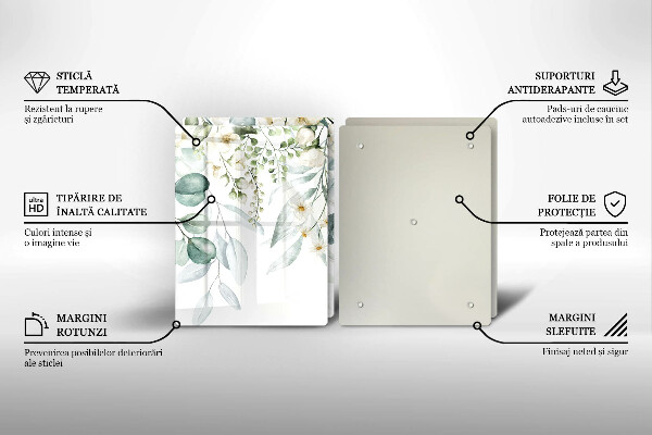 Főzőlap védő üveglap Akvarell növények