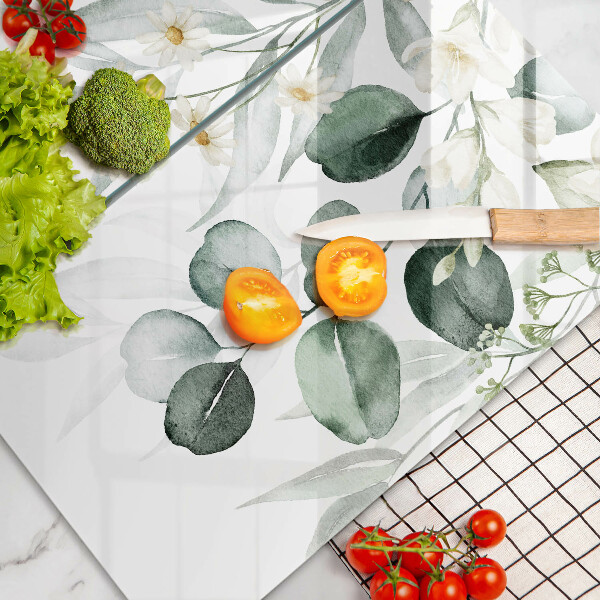 Főzőlap védő üveglap Akvarell növények