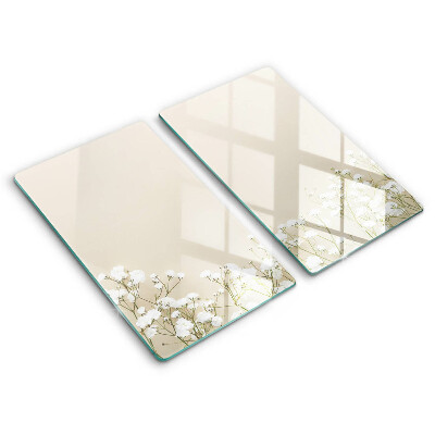 Főzőlap védő üveglap Gipsz boho virágok