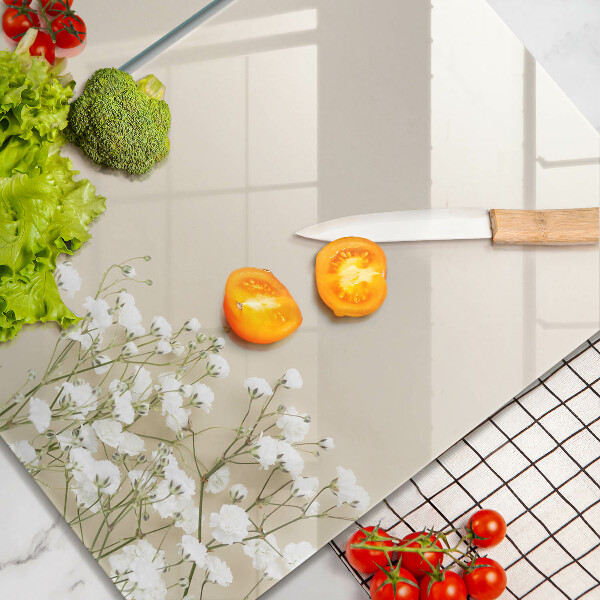 Főzőlap védő üveglap Gipsz boho virágok