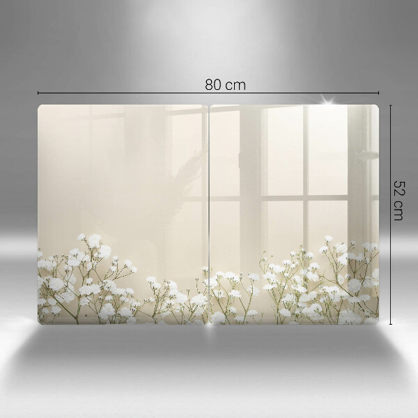 Főzőlap védő üveglap Gipsz boho virágok