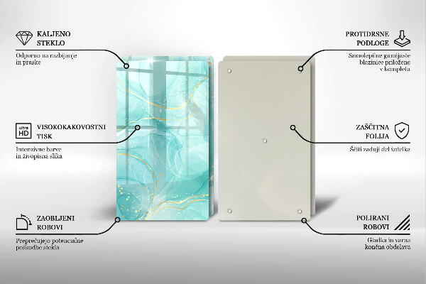 Főzőlap védő üveglap Kék és arany absztrakció