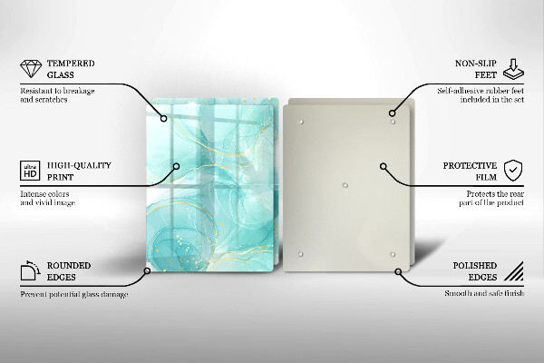 Főzőlap védő üveglap Kék és arany absztrakció