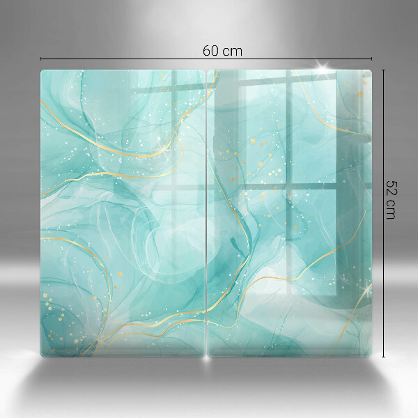 Főzőlap védő üveglap Kék és arany absztrakció