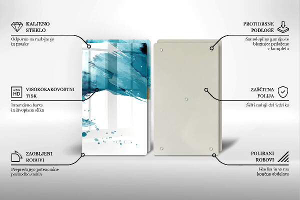 Főzőlap védő üveglap Kék foltok