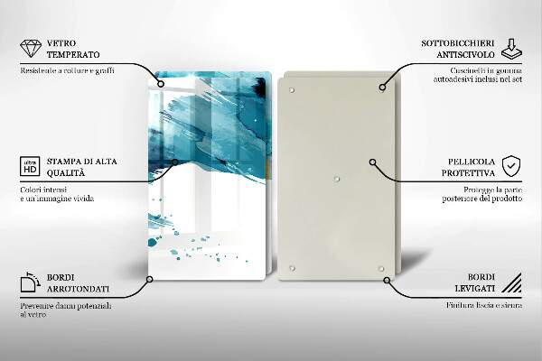 Főzőlap védő üveglap Kék foltok