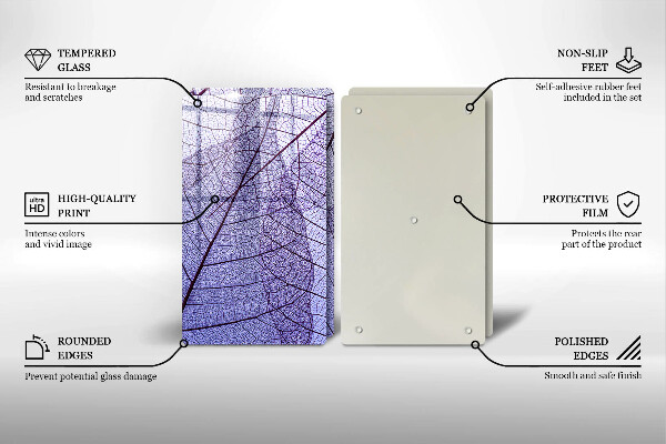 Főzőlap védő üveglap Levelek erekkel