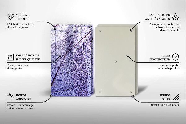 Főzőlap védő üveglap Levelek erekkel