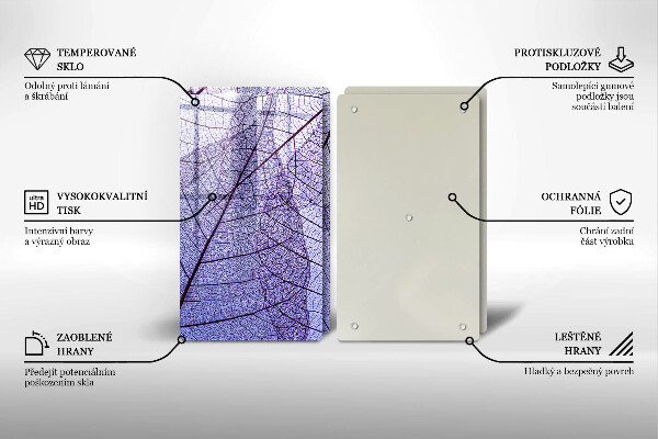 Főzőlap védő üveglap Levelek erekkel