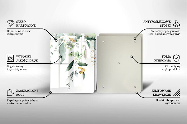 Főzőlap védő üveglap Akvarell levelek