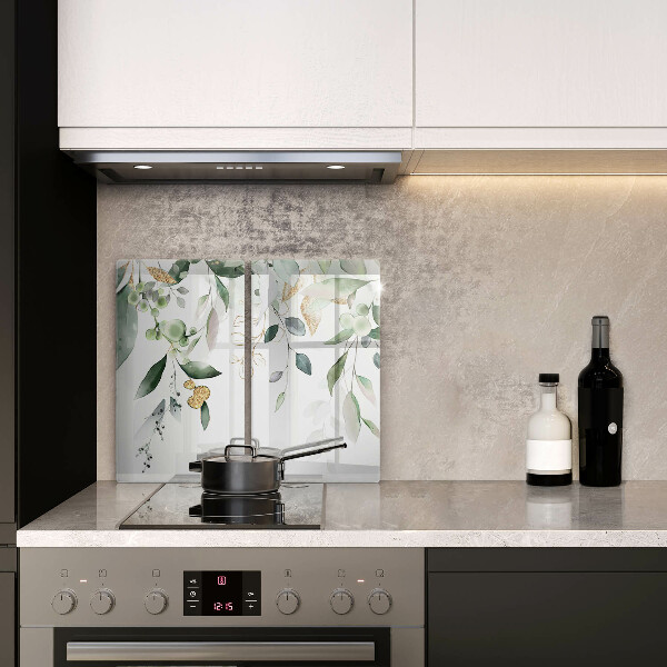 Főzőlap védő üveglap Akvarell levelek