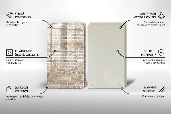 Főzőlap védő üveglap Világos téglafal