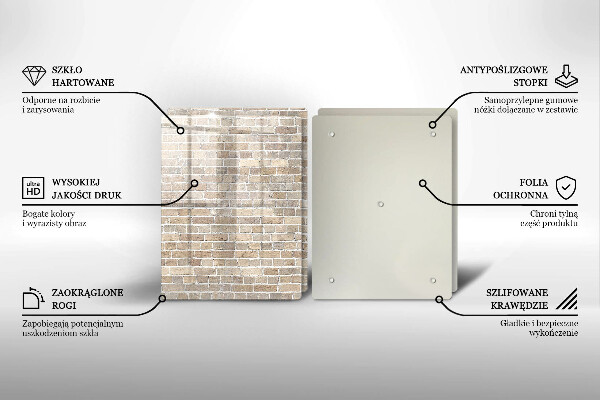 Főzőlap védő üveglap Világos téglafal