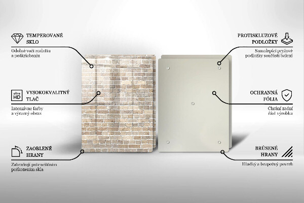 Főzőlap védő üveglap Világos téglafal