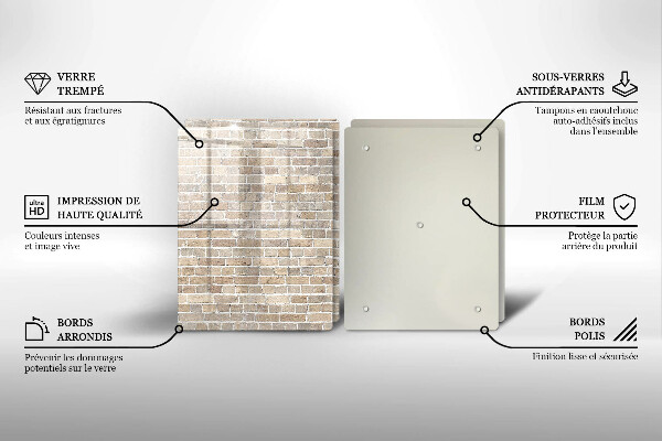 Főzőlap védő üveglap Világos téglafal