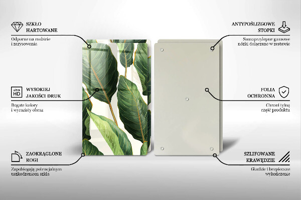 Főzőlap védő üveglap Banán levelek