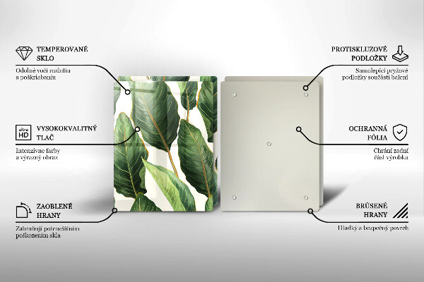 Főzőlap védő üveglap Banán levelek