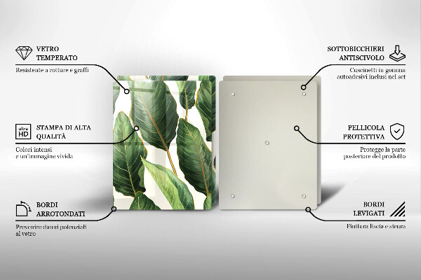 Főzőlap védő üveglap Banán levelek