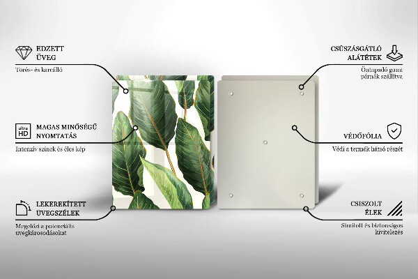 Főzőlap védő üveglap Banán levelek