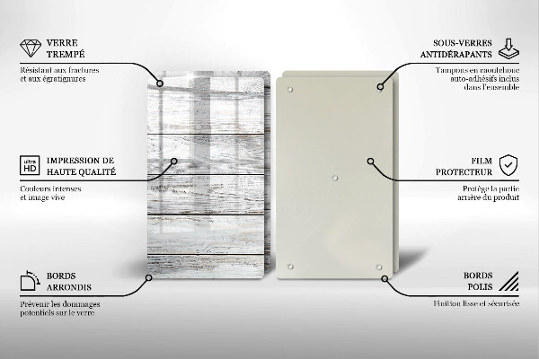 Főzőlap védő üveglap Világos fa táblák