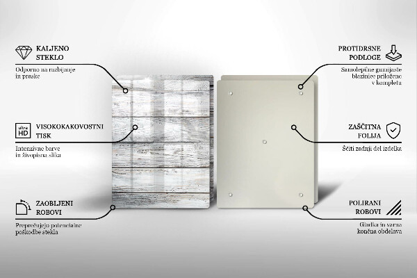 Főzőlap védő üveglap Világos fa táblák