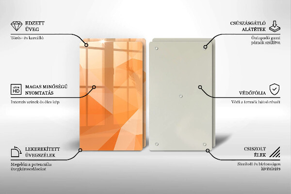 Főzőlap védő üveglap Geometriai háttér