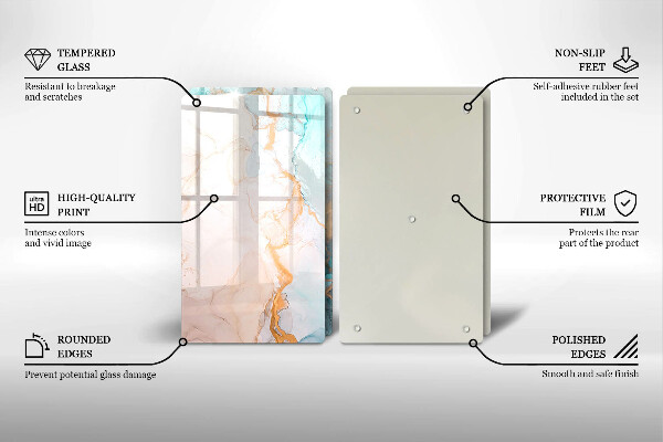 Főzőlap védő üveglap Márvány absztrakció