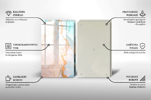 Főzőlap védő üveglap Márvány absztrakció