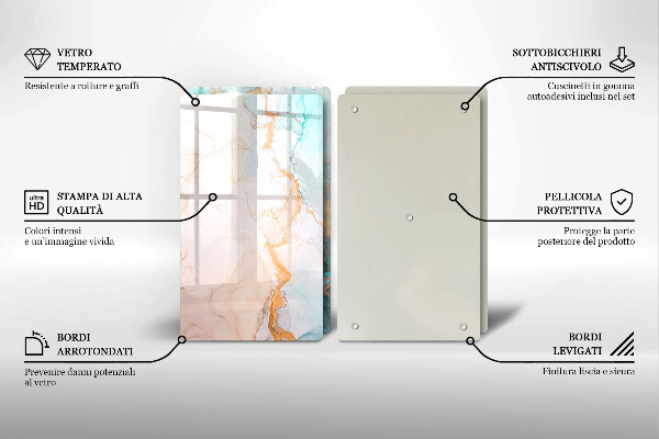 Főzőlap védő üveglap Márvány absztrakció