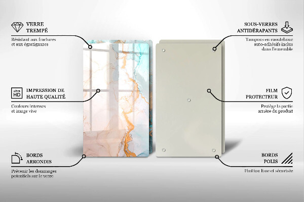 Főzőlap védő üveglap Márvány absztrakció