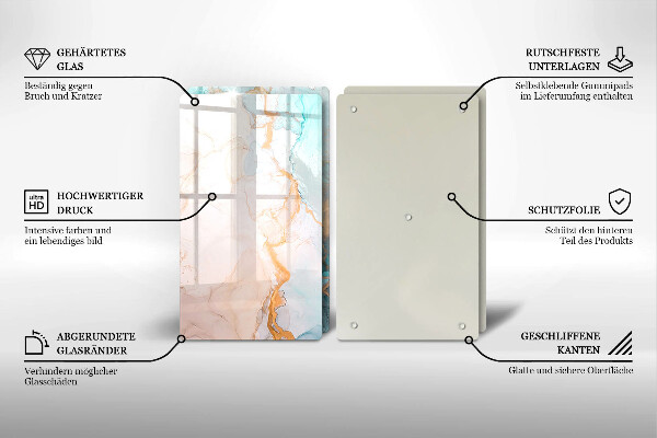 Főzőlap védő üveglap Márvány absztrakció