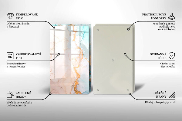 Főzőlap védő üveglap Márvány absztrakció