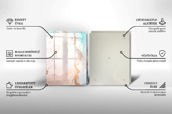 Főzőlap védő üveglap Márvány absztrakció