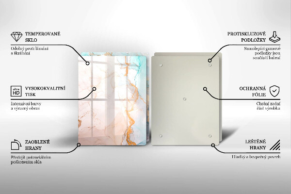 Főzőlap védő üveglap Márvány absztrakció