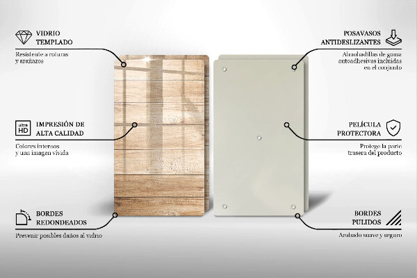 Főzőlap védő üveglap Fadeszkák