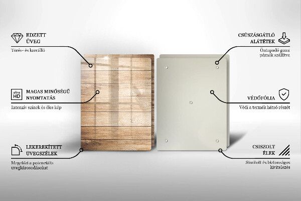 Főzőlap védő üveglap Fadeszkák