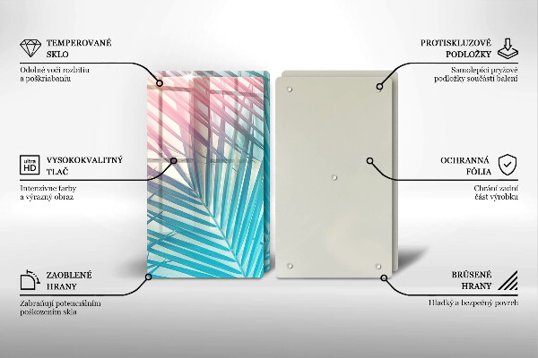 Főzőlap védő üveglap Pasztell levelek