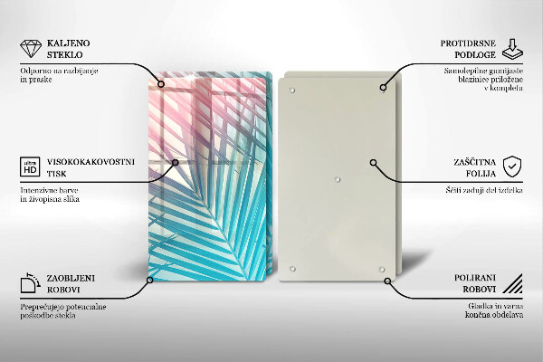 Főzőlap védő üveglap Pasztell levelek