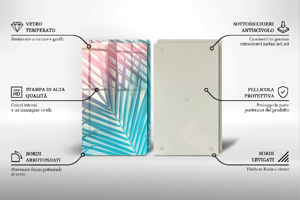 Főzőlap védő üveglap Pasztell levelek