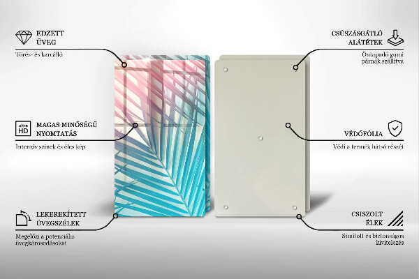 Főzőlap védő üveglap Pasztell levelek