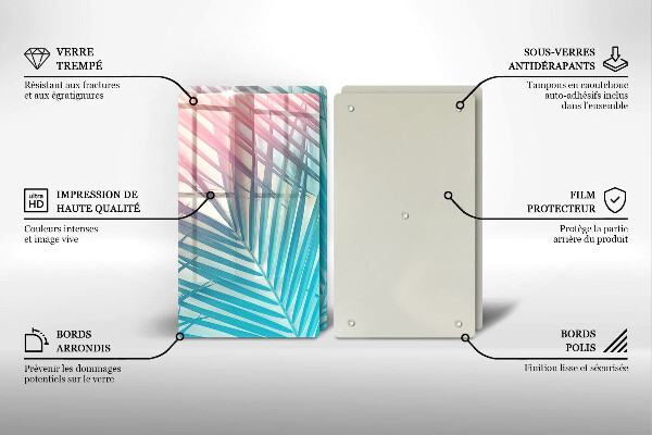 Főzőlap védő üveglap Pasztell levelek