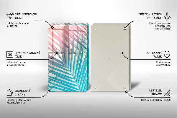 Főzőlap védő üveglap Pasztell levelek