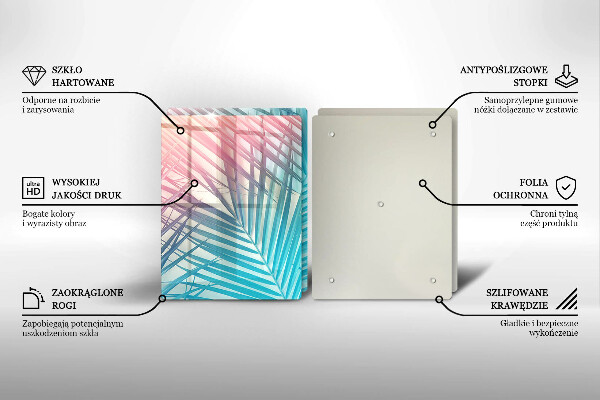 Főzőlap védő üveglap Pasztell levelek