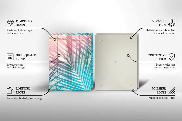 Főzőlap védő üveglap Pasztell levelek