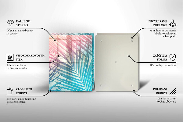 Főzőlap védő üveglap Pasztell levelek