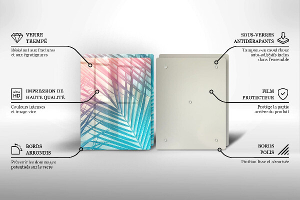 Főzőlap védő üveglap Pasztell levelek